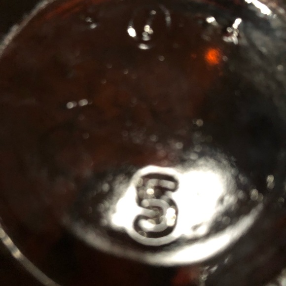 Vintage Style Fleur De Lis Design Amber Brown Glass Apothecary Jars (2) 9-1/4" - Picture 10 of 11